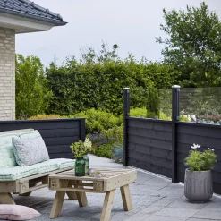 Plus Stål- Og Glashegn^Klink profilhegn m/glas 174x125 cm sort