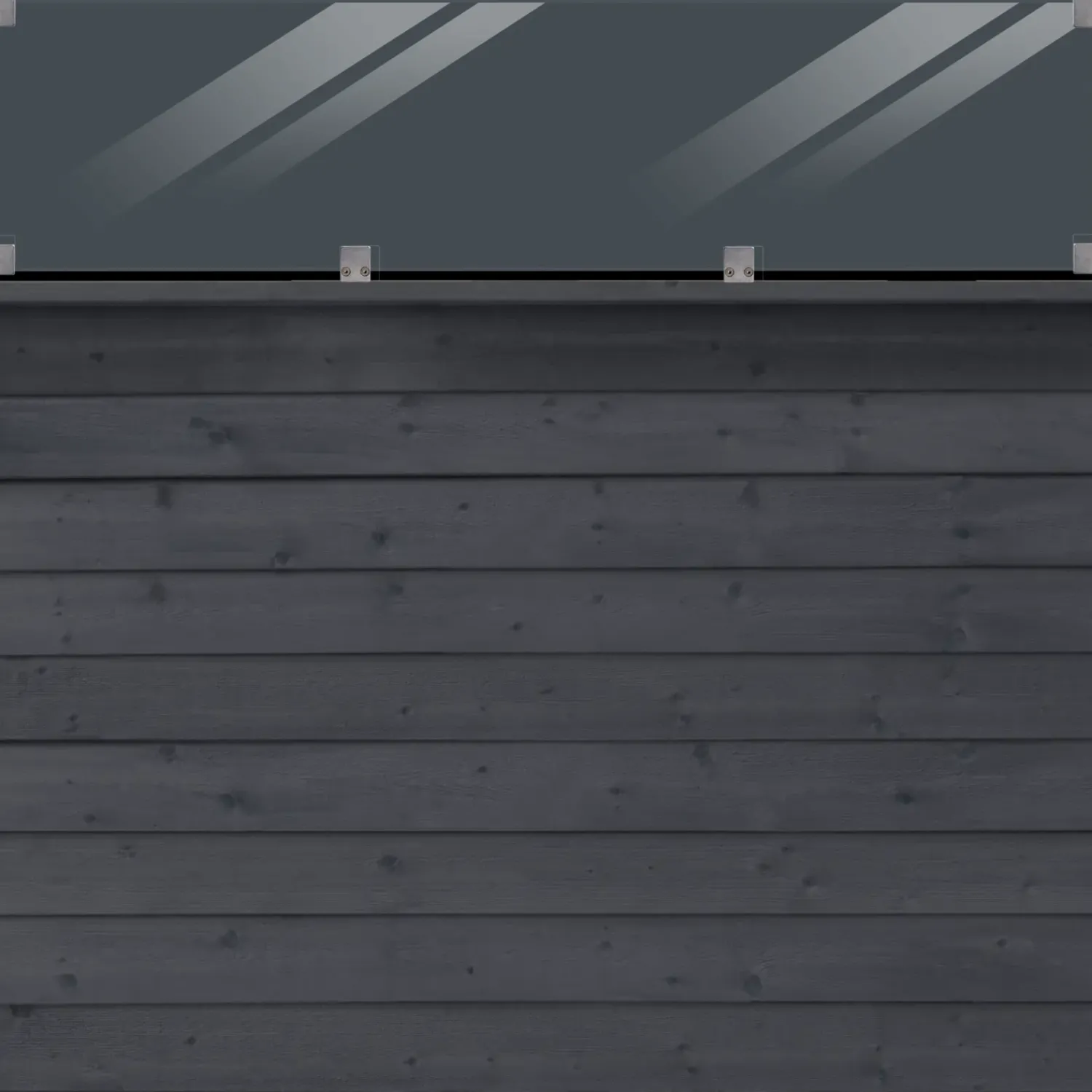 Plus Stål- Og Glashegn^Klink profilhegn m/glas 174x125 cm sort