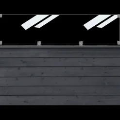 Plus Stål- Og Glashegn^Klink profilhegn m/glas 174x125 cm sort