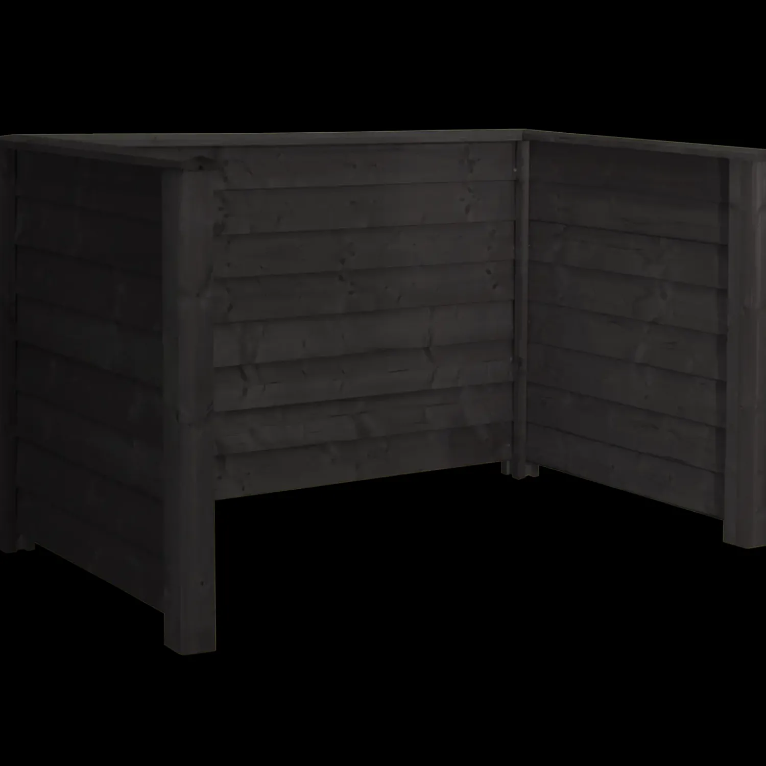 Plus Klink renovationsskjuler m/træstolper til nedgravning 108x194 cm sort