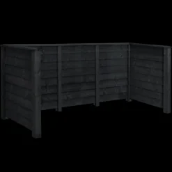 Plus Klink renovationsskjuler m/træstolper til nedgravning 108x194 cm sort