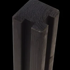 Plus Krydsskåret Profilstolpe m/2 spor Hjørne 9×9×188 cm Sort
