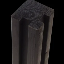 Plus Stolper Og Hegnspæle^Krydsskåret Profilstolpe m/2 spor Hjørne 9×9×268 cm Sort