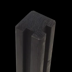 Plus Stolper Og Hegnspæle^krydsskåret profilstolpe hjørne m/2 spor 90x90 mmx længde 268 cm sort