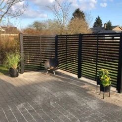 Plus Lamelhegn^Kyoto hegn 160x90 cm sort