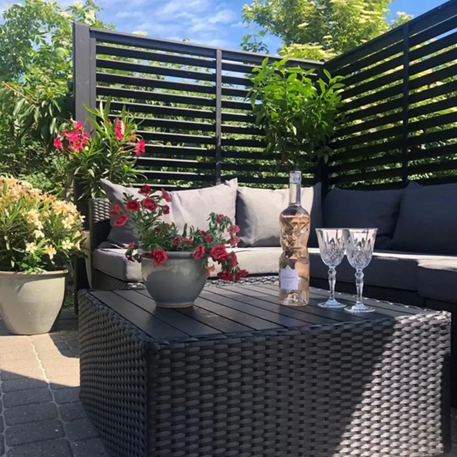 Plus Lamelhegn^Kyoto hegn 160x90 cm sort