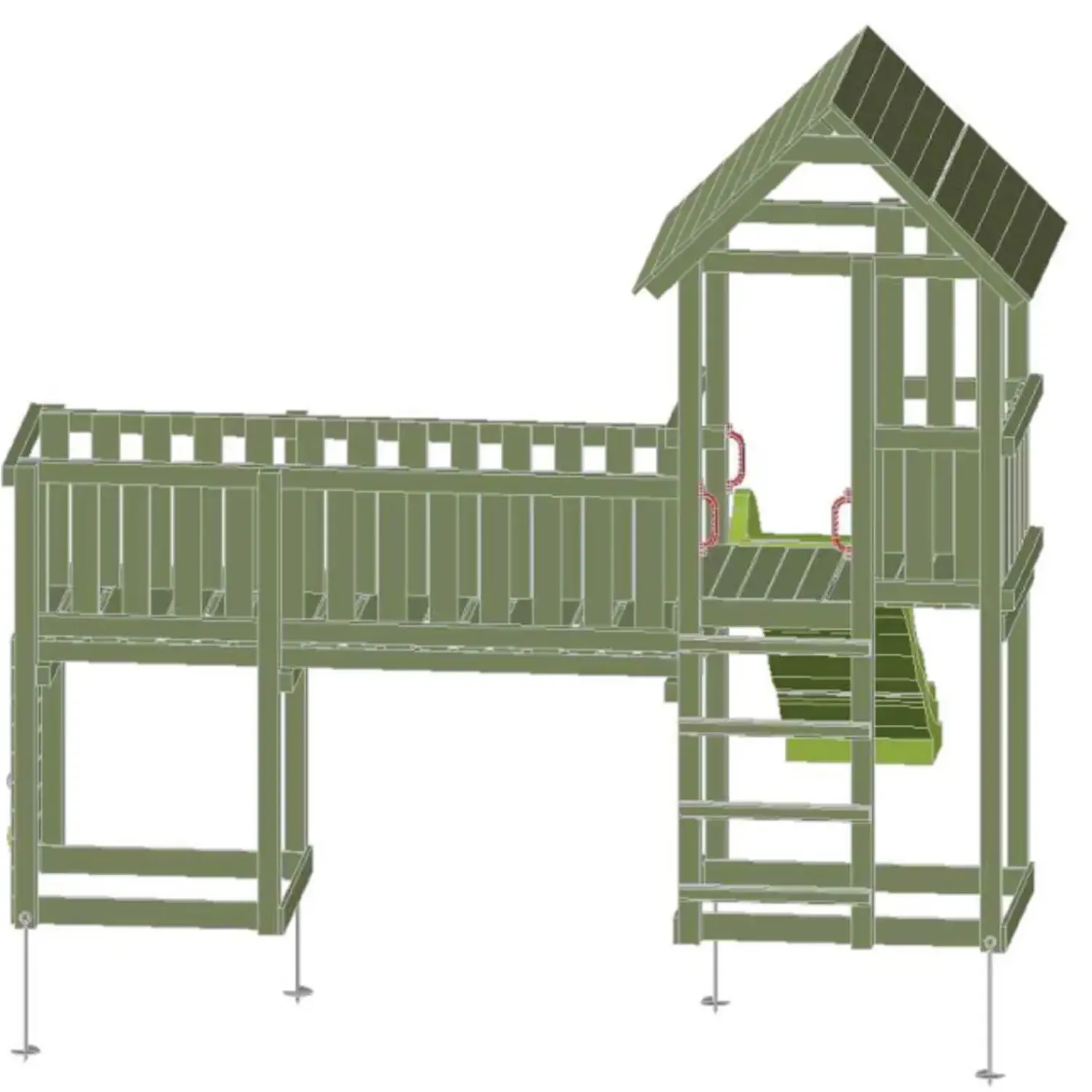 New Plus legetårn inkl. gangbro m/klatrevæg