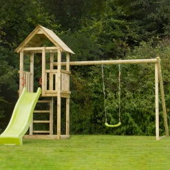 Outlet Plus legetårn m/rutsjebane og gyngestativ inkl. gyngesæde