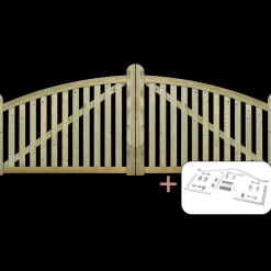 Plus Ligno dobbeltlåge inkl. beslag 300x88/118 cm trykimprægneret