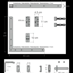Online Plus Linea bred låge inkl. beslag 100x80 cm hvid