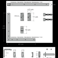 Online Plus Linea bred låge inkl. beslag 100x80 cm hvid