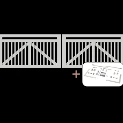 Clearance Plus Linea dobbeltlåge låge inkl. beslag 300x80 cm hvid