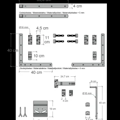 Clearance Plus Linea dobbeltlåge låge inkl. beslag 300x80 cm hvid