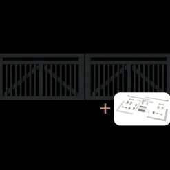 Online Plus Linea dobbeltlåge låge inkl. beslag 300x80 cm sort