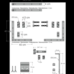 Online Plus Linea dobbeltlåge låge inkl. beslag 300x80 cm sort