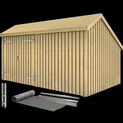 Redskabsskure I Træ^Plus Multi havehus 10,5 m² 2 moduler med dobbeltdør og lukket front