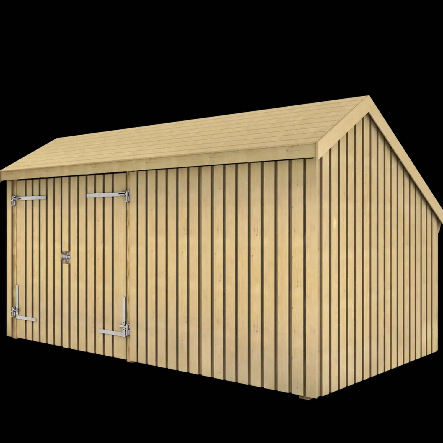 Redskabsskure I Træ^Plus Multi havehus 10,5 m² 2 moduler med dobbeltdør og lukket front