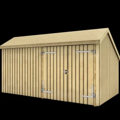 Redskabsskure I Træ^Plus Multi havehus 10,5 m² 2 moduler med dobbeltdør og lukket front