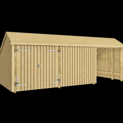 Outlet Plus Multi havehus 15,5 m² 3 moduler med dobbeltdør og lukket/åbent front