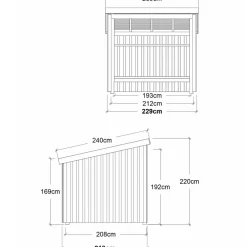 Redskabsskure I Træ^Plus Nordic cykelskur 5 m² modul 1 med åben front