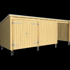 Outlet Plus Nordic Multi havehus 14 m² 3 moduler med dobbeltdør og lukket/åben front