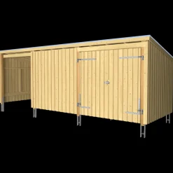 Outlet Plus Nordic Multi havehus 14 m² 3 moduler med dobbeltdør og lukket/åben front