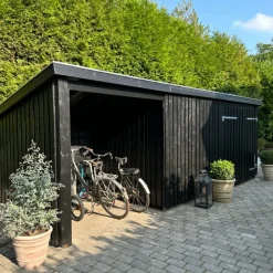 Outlet Plus Nordic Multi havehus 14 m² 3 moduler med dobbeltdør og lukket/åben front