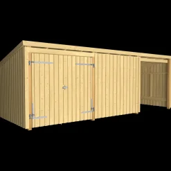 Outlet Plus Nordic Multi havehus 14 m² 3 moduler med dobbeltdør og lukket/åben front