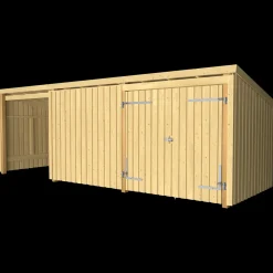 Outlet Plus Nordic Multi havehus 14 m² 3 moduler med dobbeltdør og lukket/åben front