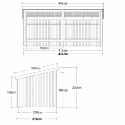 Clearance Plus Nordic Multi havehus 9,5 m² 2 moduler med åben front