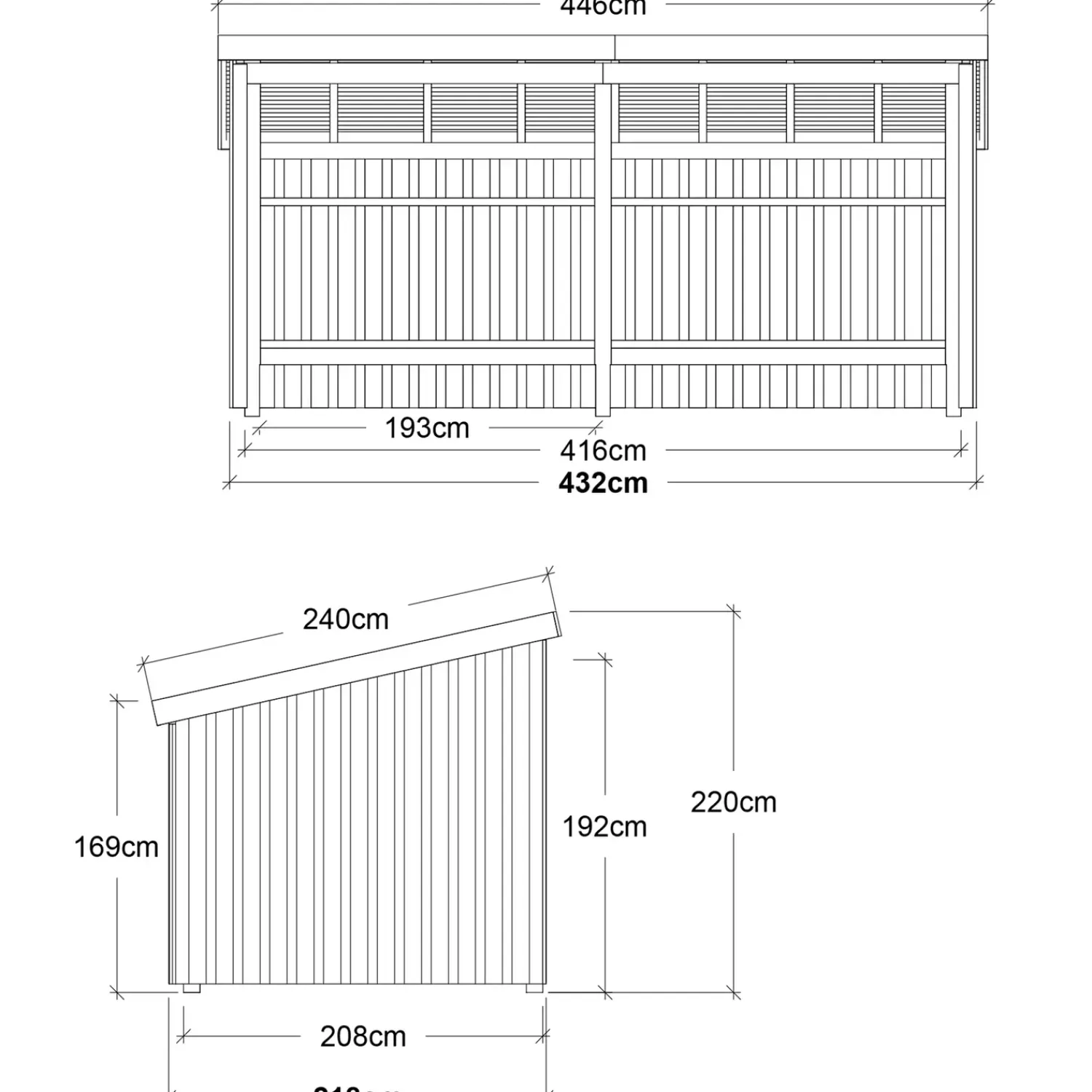 Clearance Plus Nordic Multi havehus 9,5 m² 2 moduler med åben front