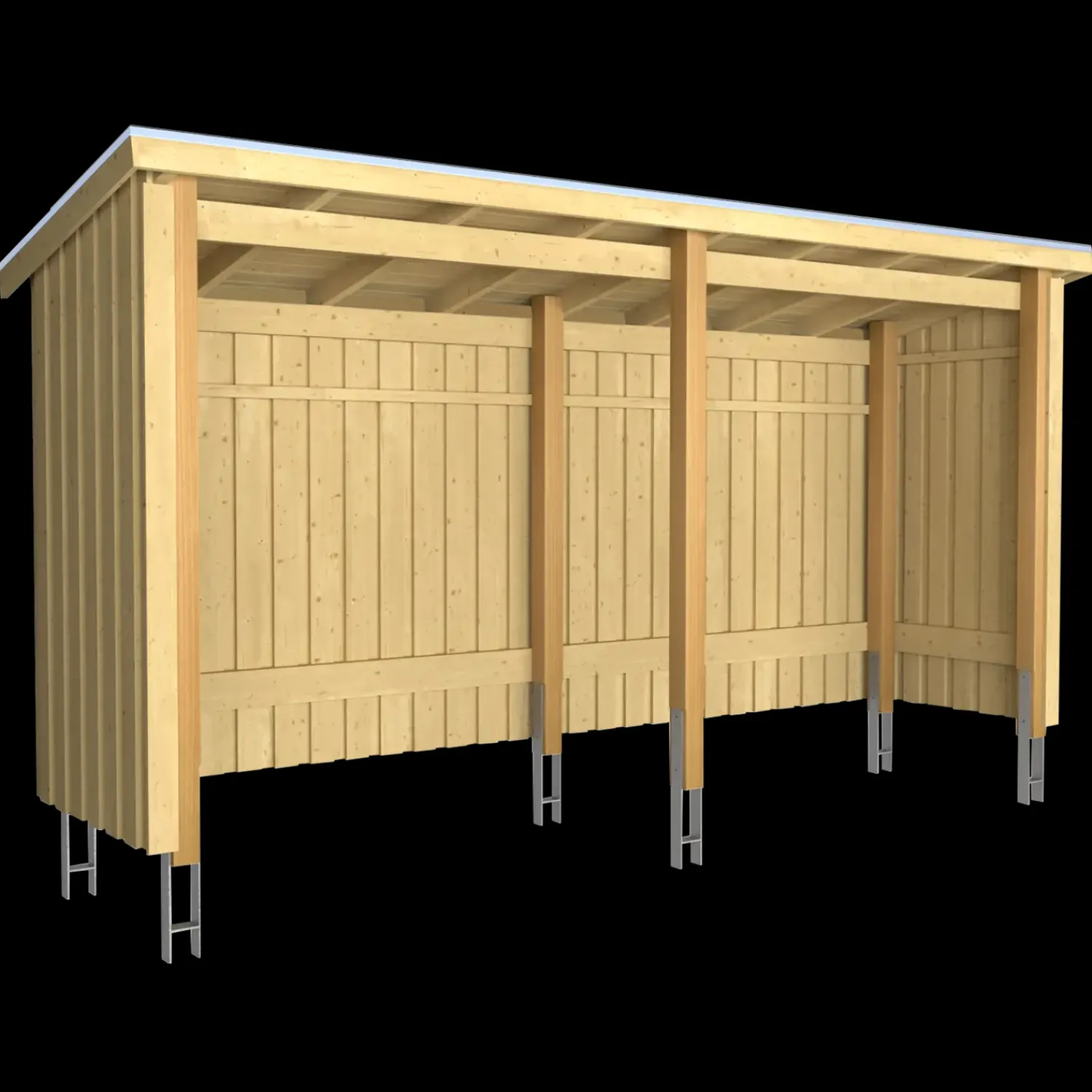 Redskabsskure I Træ^Plus Nordic Multi havehus 4,7 m² 2 moduler med åben front