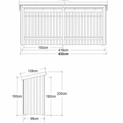 Redskabsskure I Træ^Plus Nordic Multi havehus 4,7 m² 2 moduler med åben front