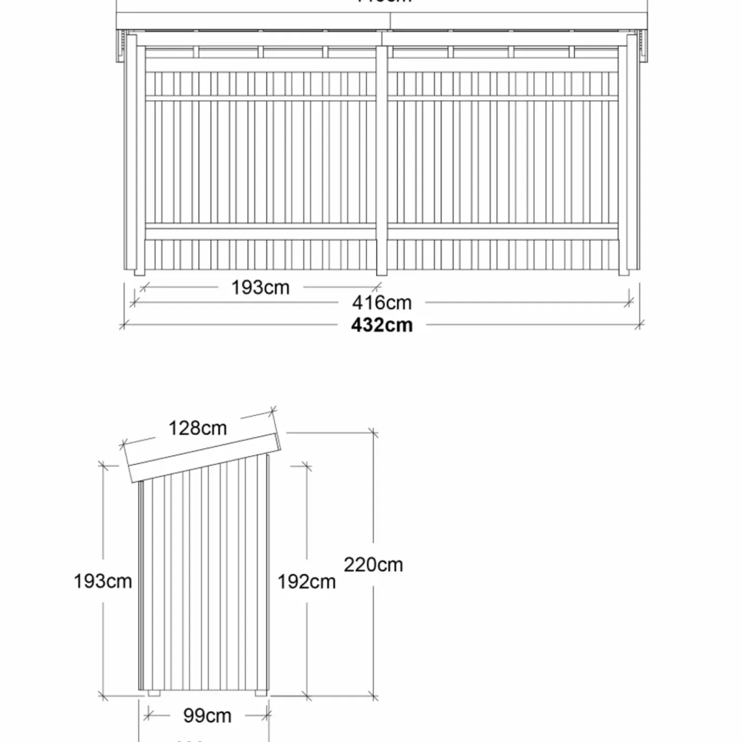 Redskabsskure I Træ^Plus Nordic Multi havehus 4,7 m² 2 moduler med åben front