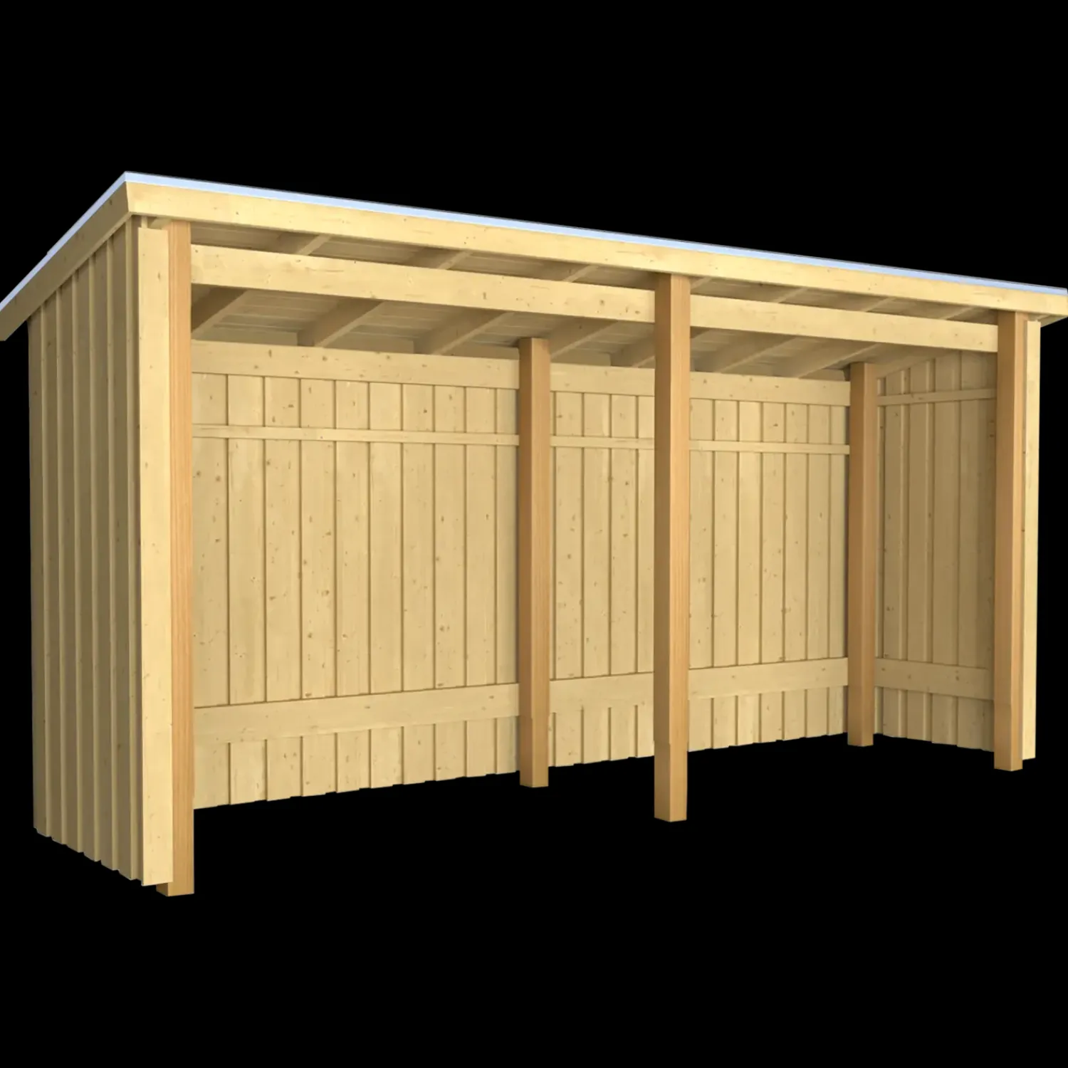 Redskabsskure I Træ^Plus Nordic Multi havehus 4,7 m² 2 moduler med åben front