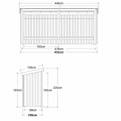 Redskabsskure I Træ^Plus Nordic Multi havehus 4,7 m² 2 moduler med åben front