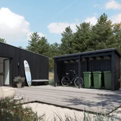 Redskabsskure I Træ^Plus Nordic Multi havehus 4,7 m² 2 moduler med åben front