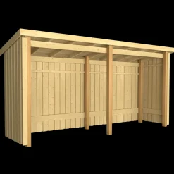Redskabsskure I Træ^Plus Nordic Multi havehus 4,7 m² 2 moduler med åben front