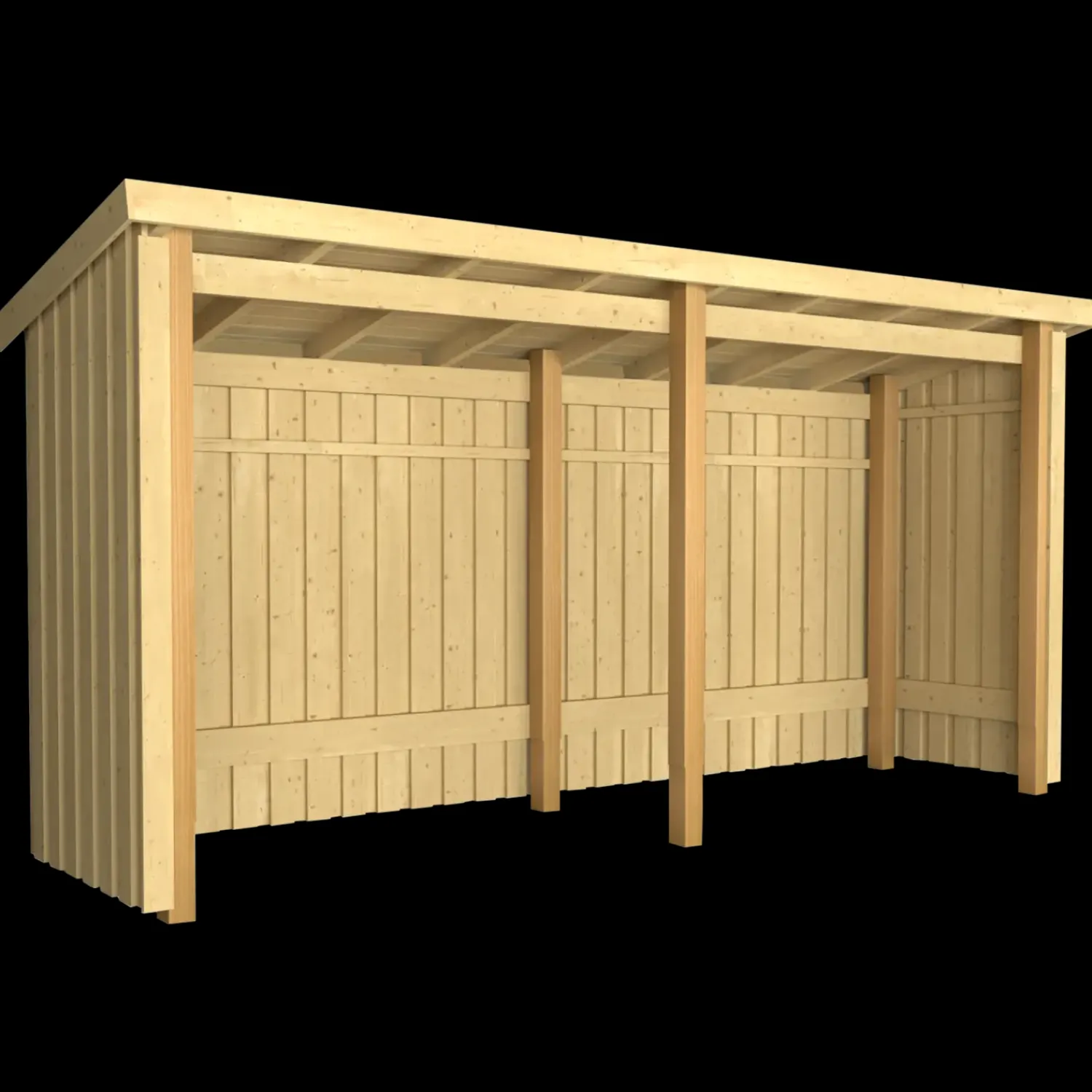 Redskabsskure I Træ^Plus Nordic Multi havehus 4,7 m² 2 moduler med åben front