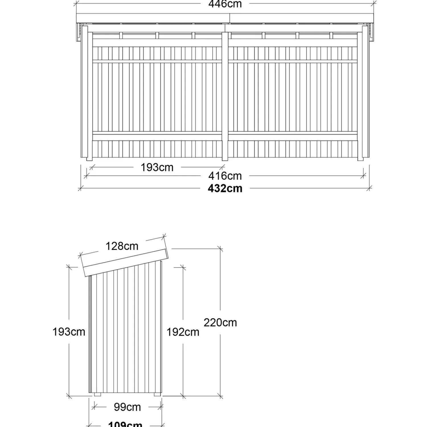 Redskabsskure I Træ^Plus Nordic Multi havehus 4,7 m² 2 moduler med åben front