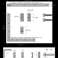 Clearance Plus Nostalgi enkeltlåge inkl. beslag 100x95 cm hvid