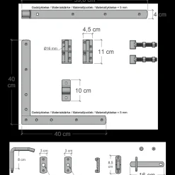 Clearance Plus Nostalgi enkeltlåge inkl. beslag 100x95 cm hvid