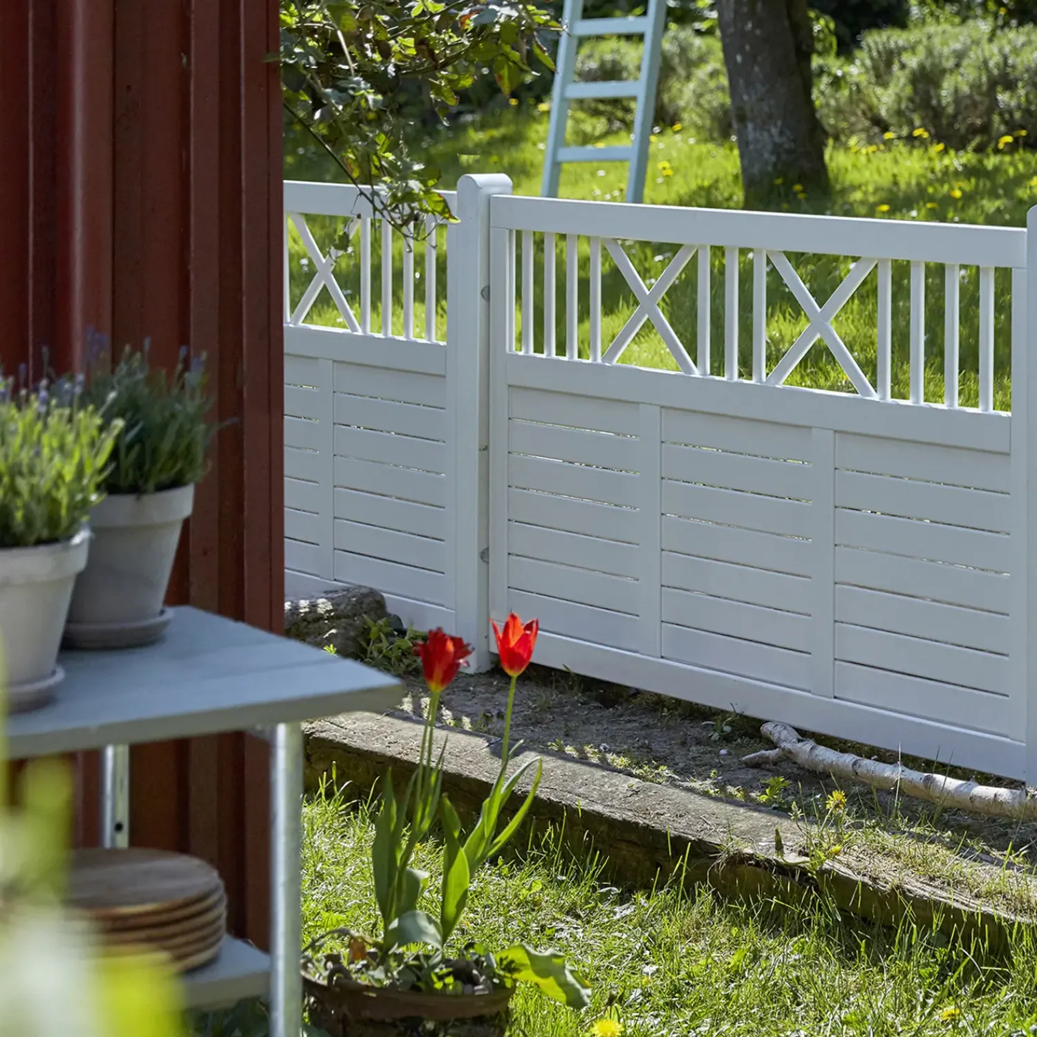 Hot Plus Nostalgi hegn 180x95 cm hvid