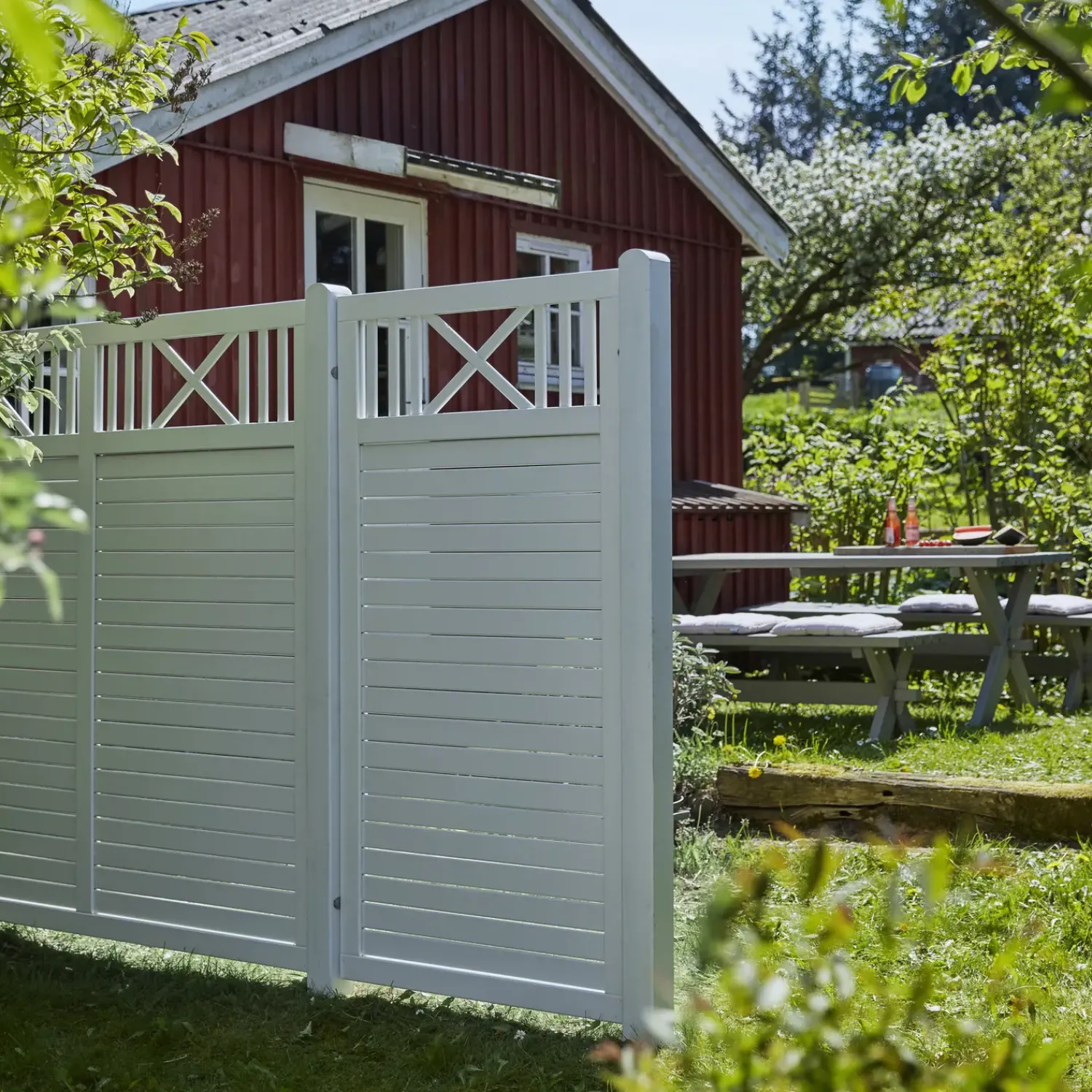 Hot Plus Nostalgi hegn 180x95 cm hvid