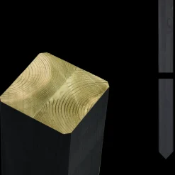 Hot Plus omlimet profilstolpe m/spids 70x70 mm længde 208 cm sort