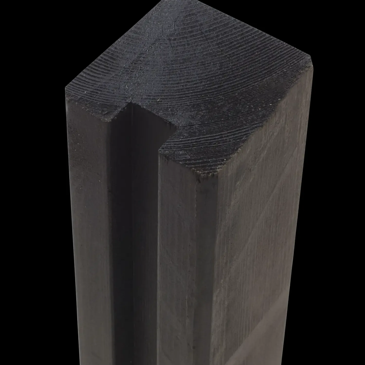 Hot Plus omlimet profilstolpe m/spids 70x70 mm længde 208 cm sort