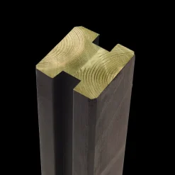 Plus Stolper Og Hegnspæle^omlimet profilstolpe m/2 spor 90x90 mm længde 268 cm sort