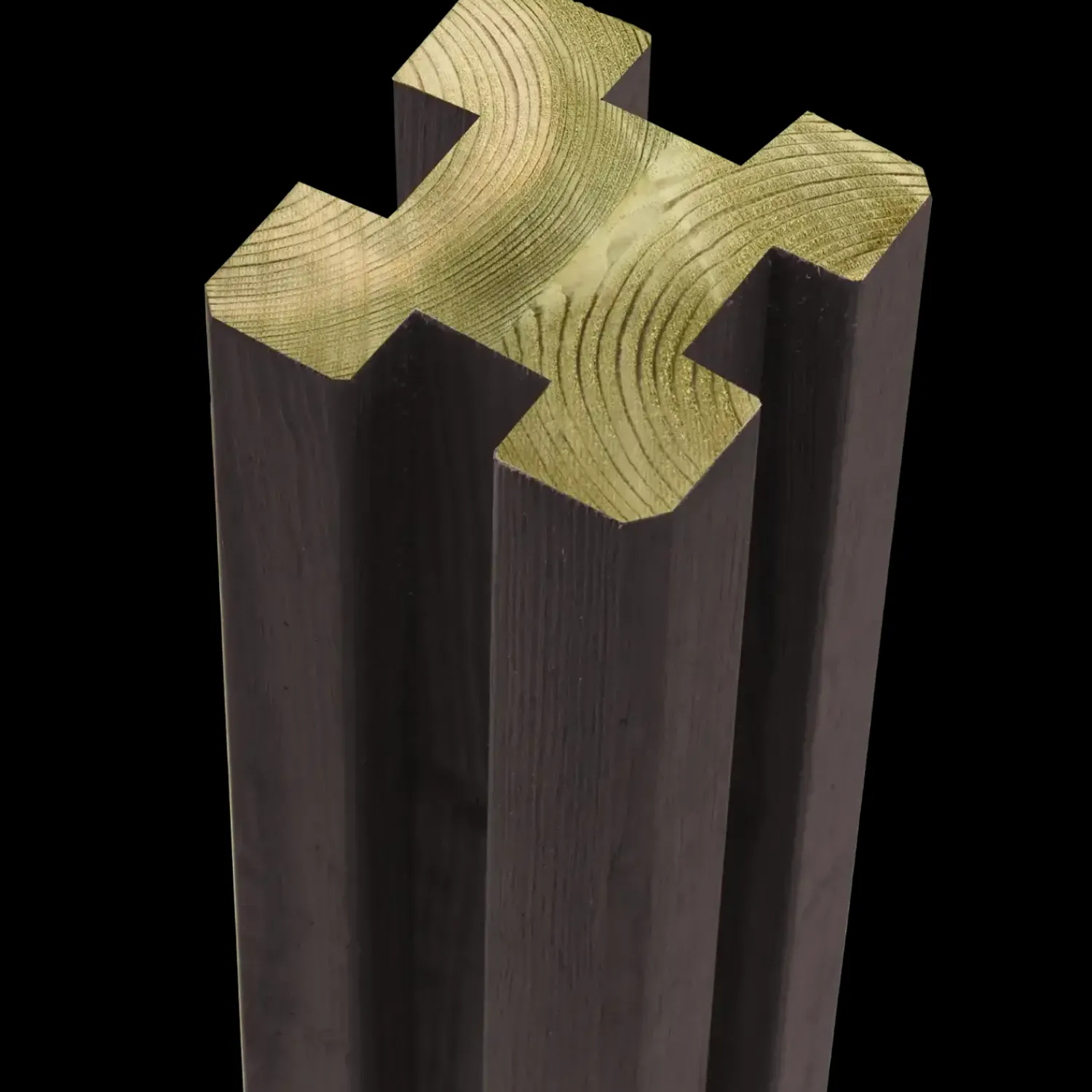 Plus Stolper Og Hegnspæle^Omlimet Profilstolpe m/4 spor Sort 9×9×298 cm