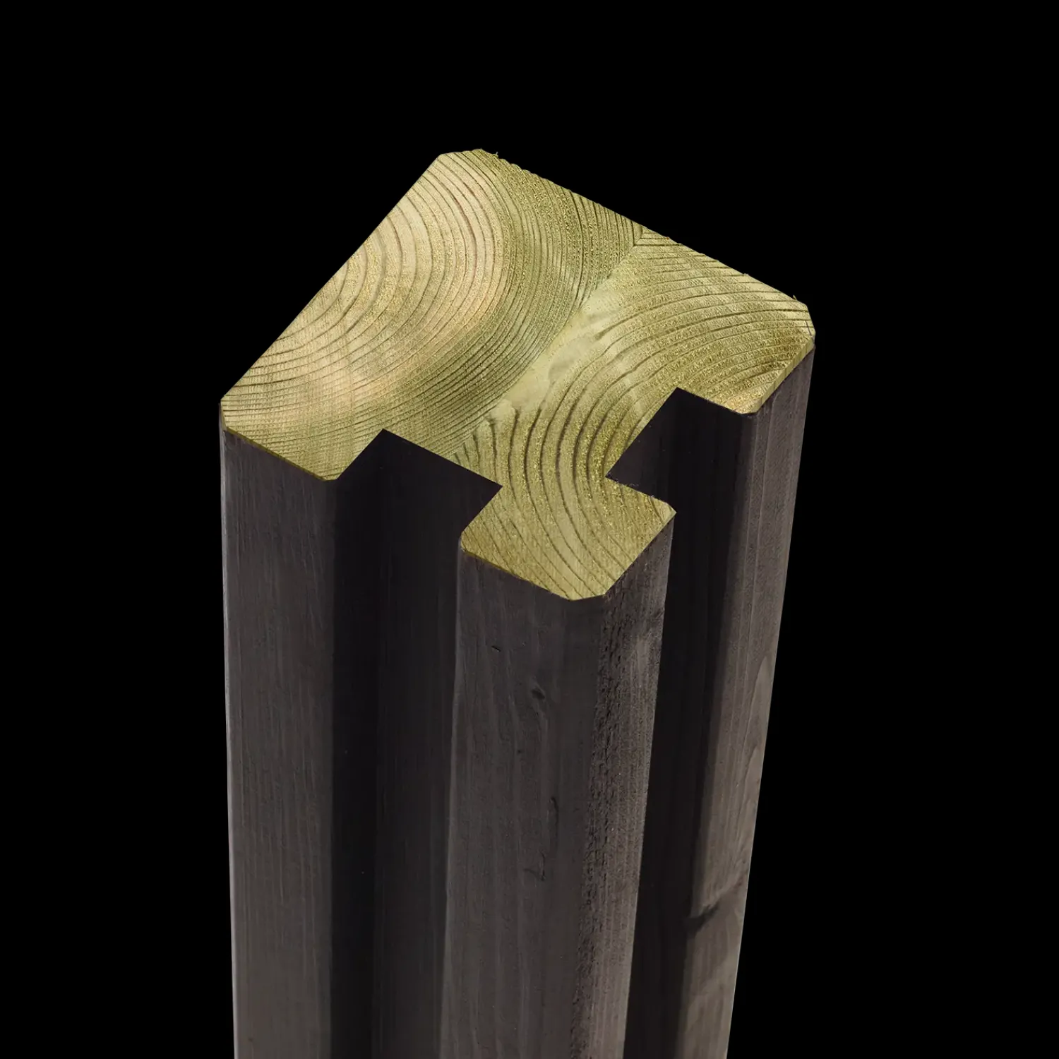 Plus Stolper Og Hegnspæle^omlimet profilstolpe hjørne m/2 spor 90x90 mm længde 268 cm sort