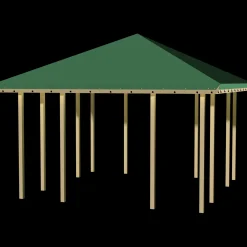 Pergolaer Og Markiser^Plus Pavillon 1 åben modul med sort tagdug trykimprægneret